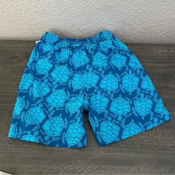 Youth boys Crewcuts Blue Turtle Pattern Swim Shorts - Picture 2 of 3